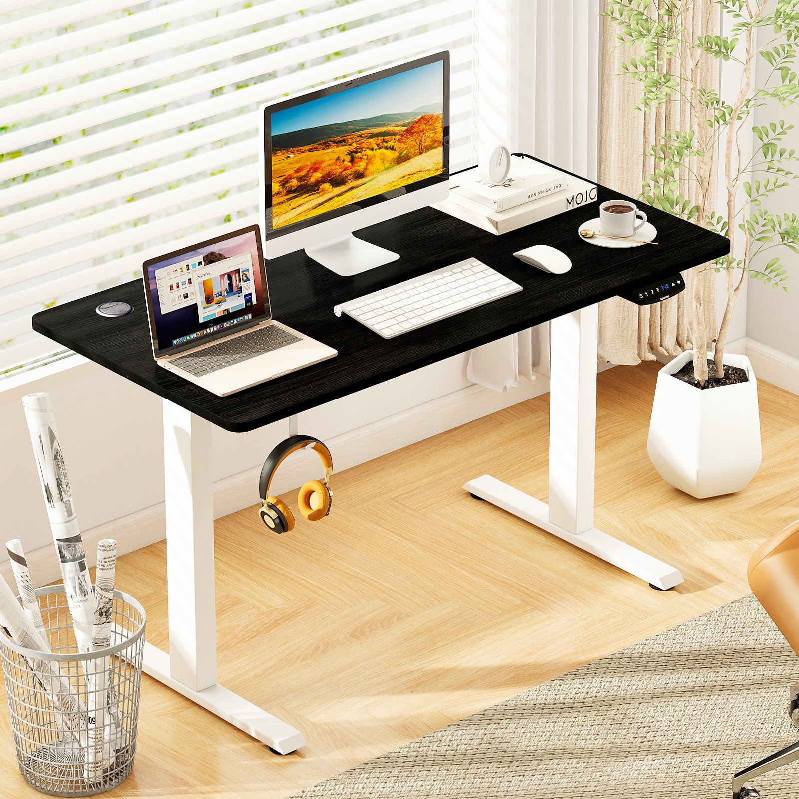 Electric Standing Desk Height Adjustable with 3 Memory Heights Black-S
