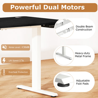 Electric Standing Desk Height Adjustable with 3 Memory Heights Black-L