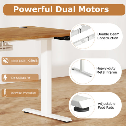 Electric Standing Desk Height Adjustable with 3 Memory Heights Walnut-M