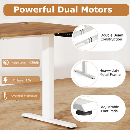 Electric Standing Desk Height Adjustable with 3 Memory Heights Walnut-L