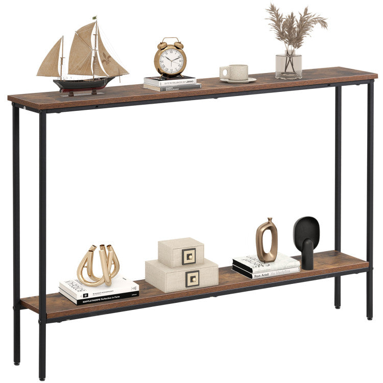 Entryway Set with 44 Inch Console Table 5-Tier Corner Hall Tree and Waiting Room Bench