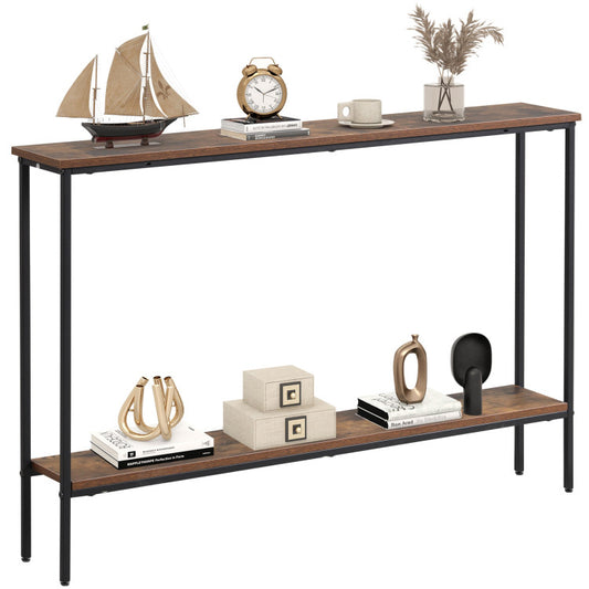 Entryway Set with 44 Inch Console Table 5-Tier Corner Hall Tree and Waiting Room Bench