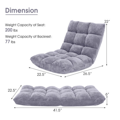 14-Position Adjustable Floor Chair & C-Shaped End Table Set