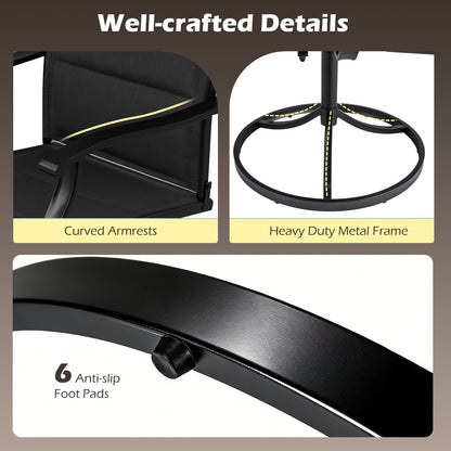 5 Pieces Outdoor Dining Set with 4 Swivel Chairs and 36 Inch Square Patio Table-Black