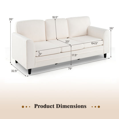 3-Piece Space-Saving Living Room with Teddy Sofa Display Bookshelf & Foldable Murphy Bed