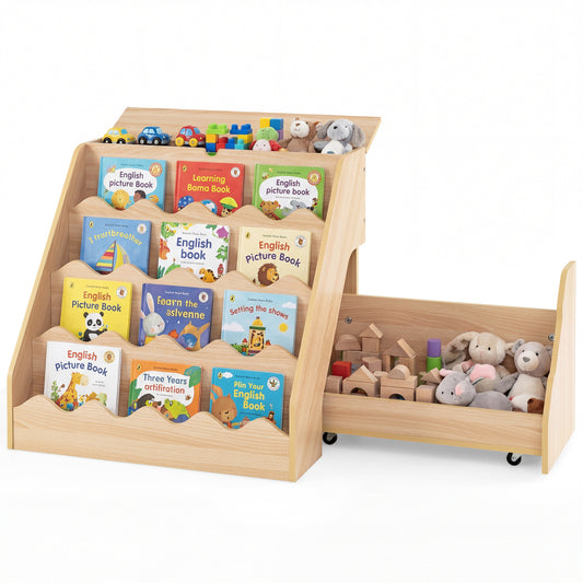 2-In-1 Kids Bookshelf & Toy Storage Organizer