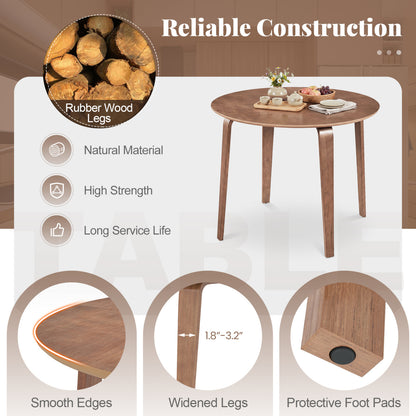 3 Piece Dining Table Set with 2 Padded Dining Chairs and Rubber Wood Table