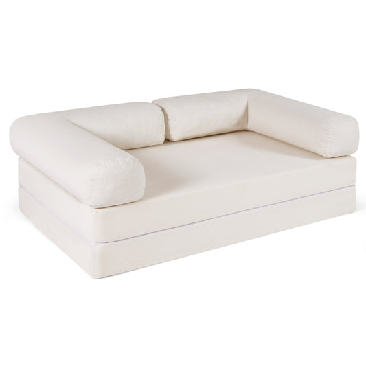 4-in-1 Convertible Folding Sofa Bed with Comfy Corduroy Cover