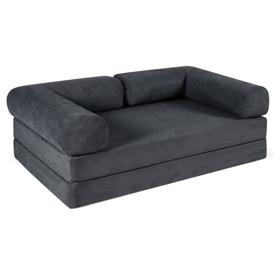 4-in-1 Convertible Folding Sofa Bed with Comfy Corduroy Cover