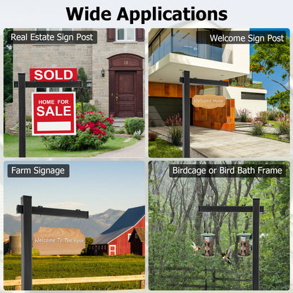 Set of 2 6 Feet Vinyl UPVC Real Estate Realtor Yard Sign Post