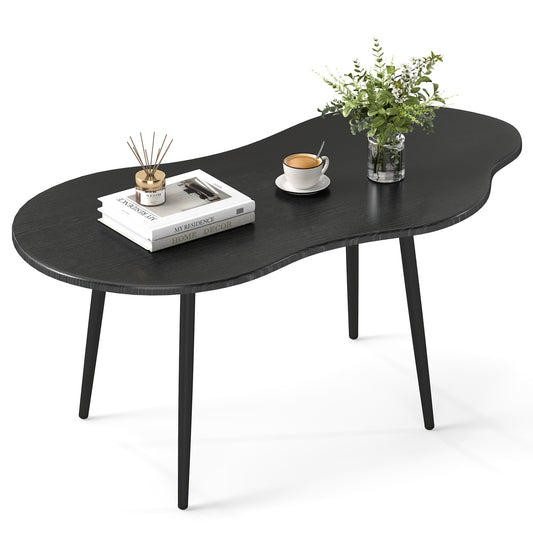 Cloud Shape Coffee Table 39.5 inch Irregular Center Table with Metal Frame