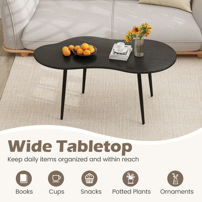Cloud Shape Coffee Table 39.5 inch Irregular Center Table with Metal Frame