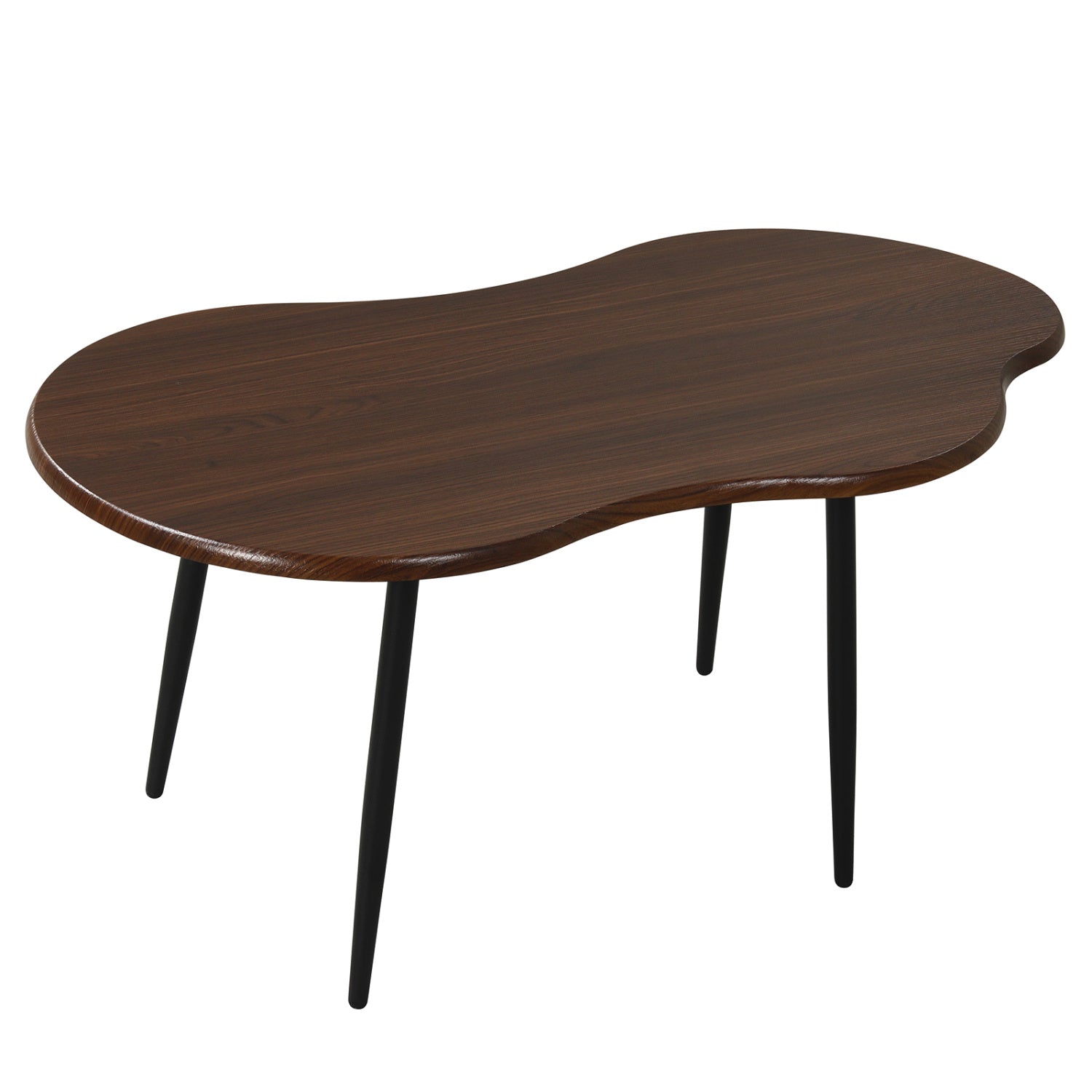 Cloud Shape Coffee Table 39.5 inch Irregular Center Table with Metal Frame