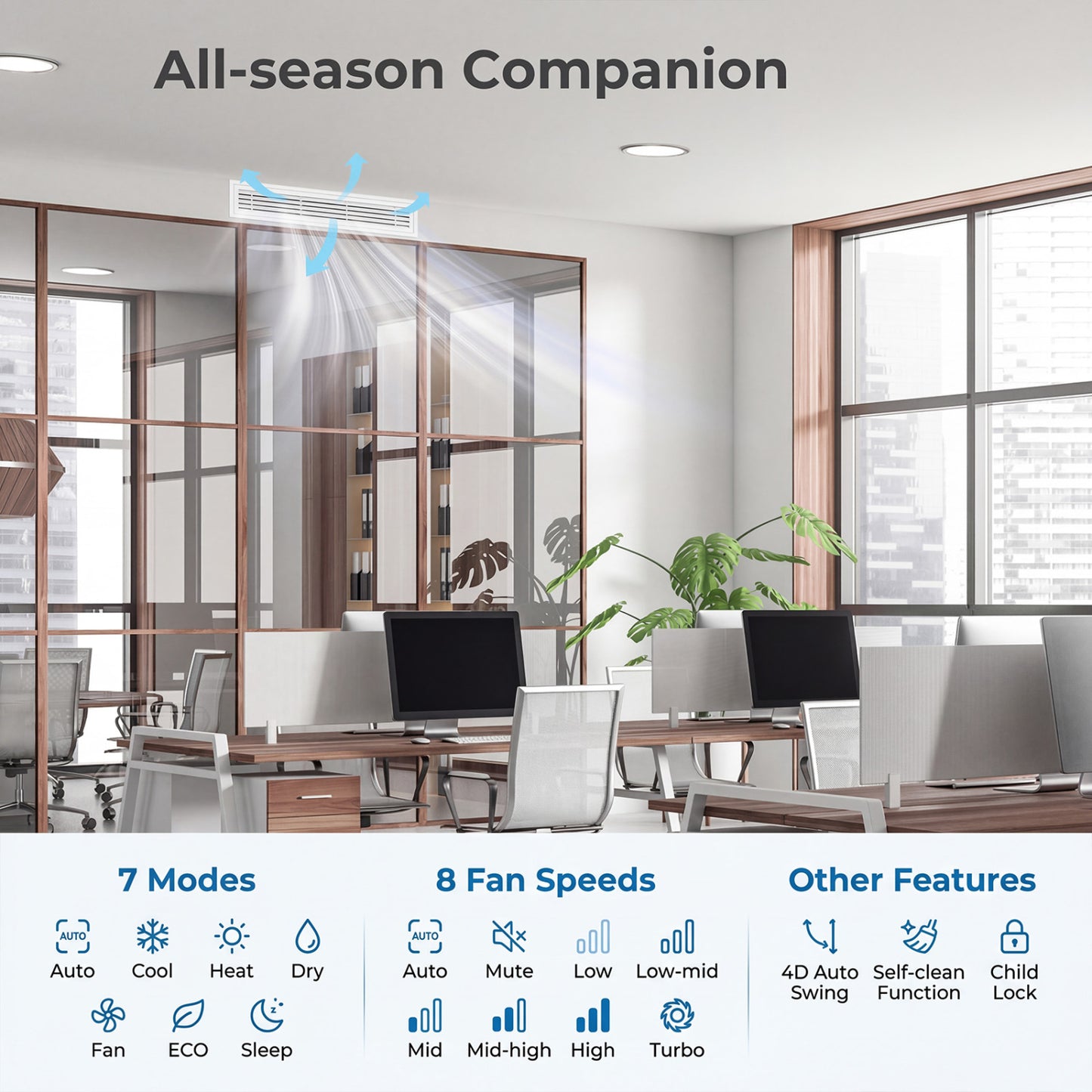 X-Pro 35000 BTU 2 Zone 22.5 SEER2 Concealed Ducted Mini Split AC