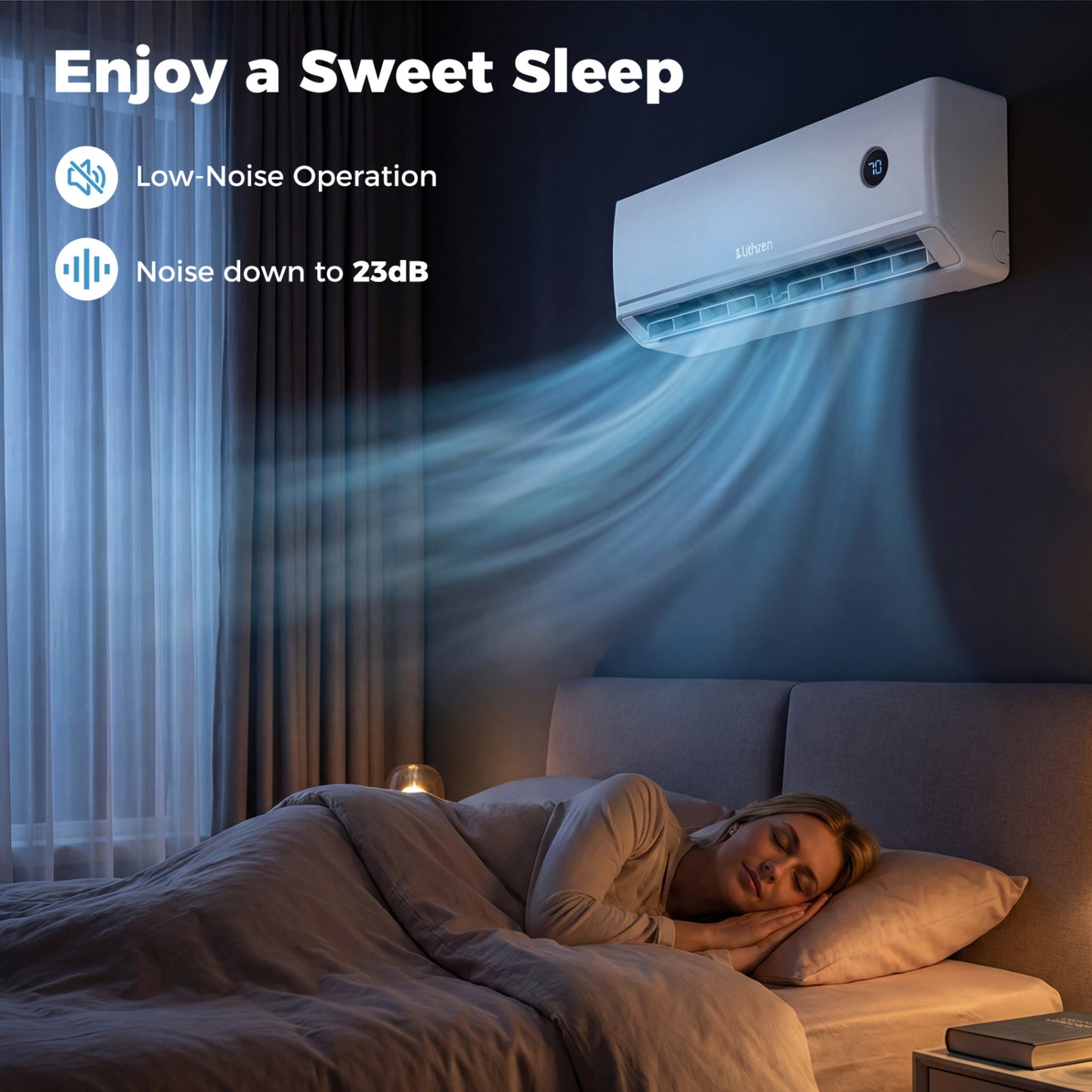 12000 BTU Smart Mini Split AC/Heater Works with Alexa & Google Assistant