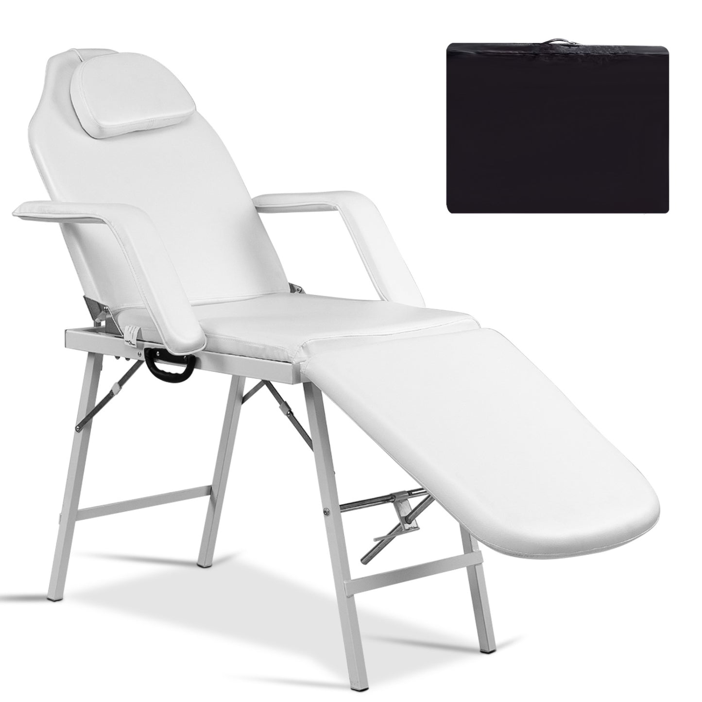 73 Inch Adjustable Massage Table with Backrest & Footrest