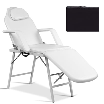 73 Inch Adjustable Massage Table with Backrest & Footrest