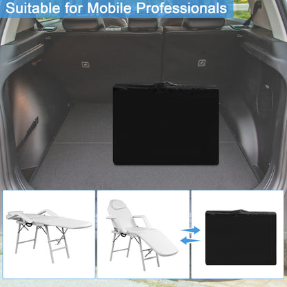 73 Inch Adjustable Massage Table with Backrest & Footrest