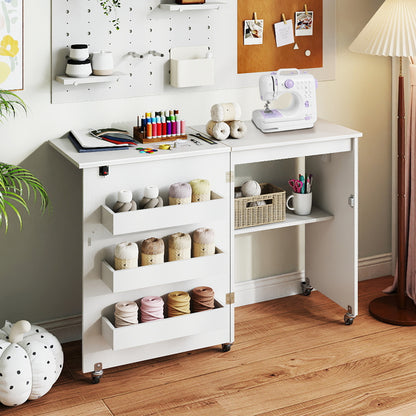 Sewing Machine and Table Set with Charging Station Folding Craft Desk and Beginner Sewing Machine