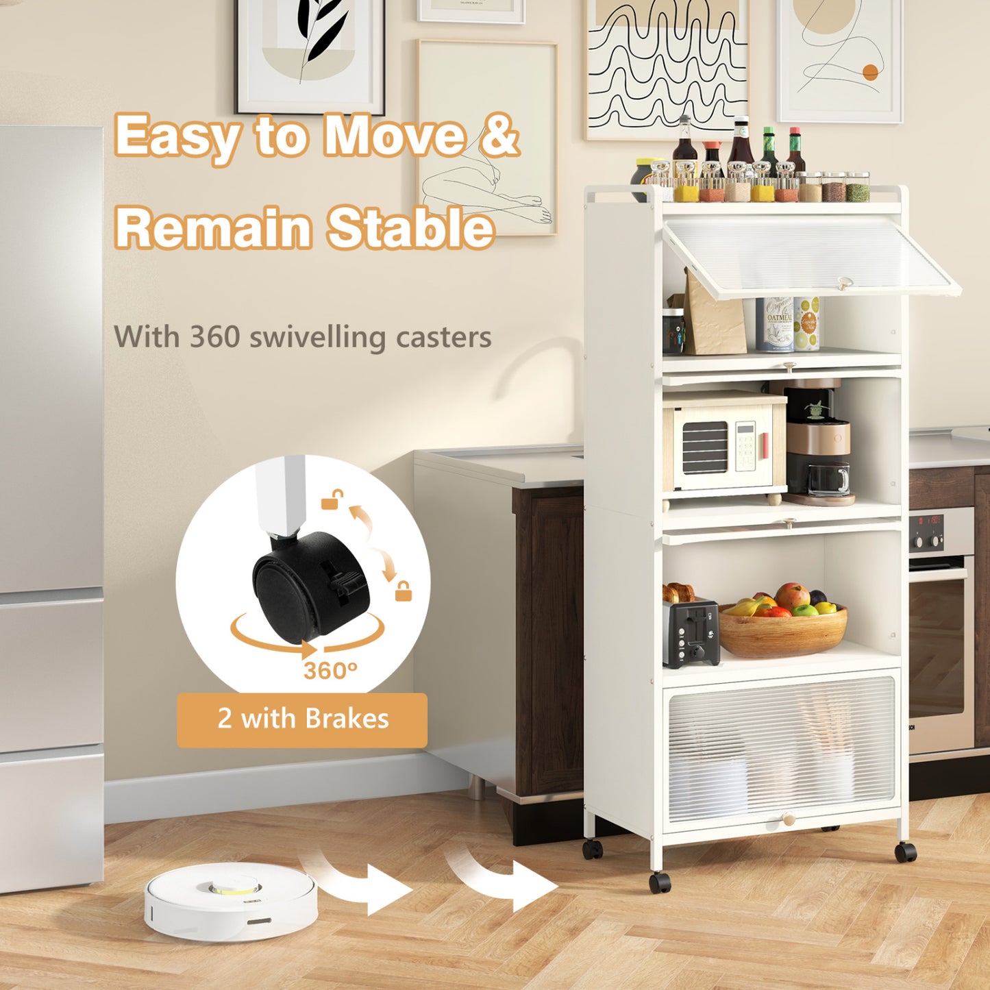 5-Tier Kitchen Storage Baker's Rack with Flip