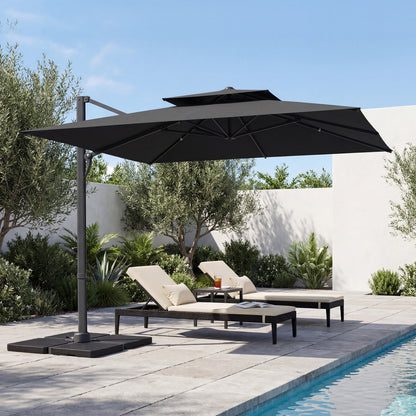 10 FT Cantilever Patio Umbrella with 220 LBS Base