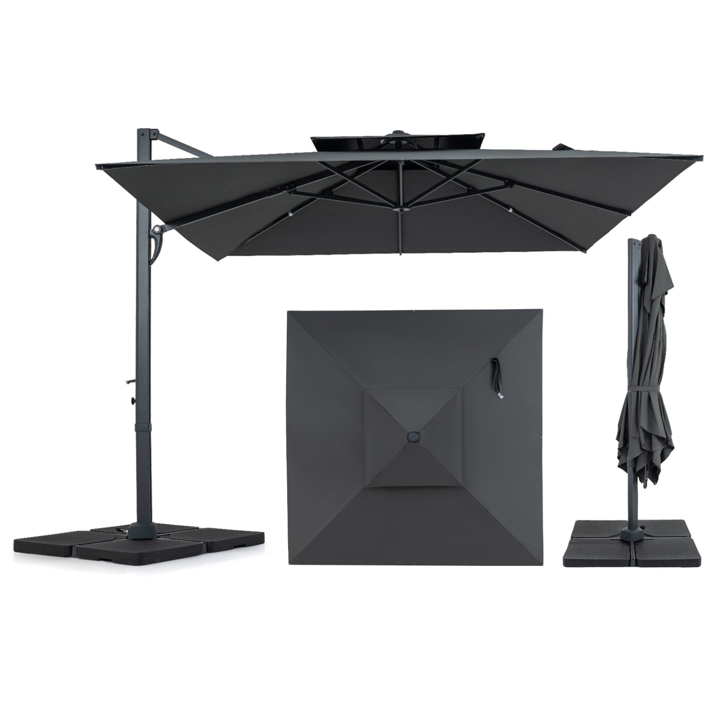10 FT Cantilever Patio Umbrella with 220 LBS Base