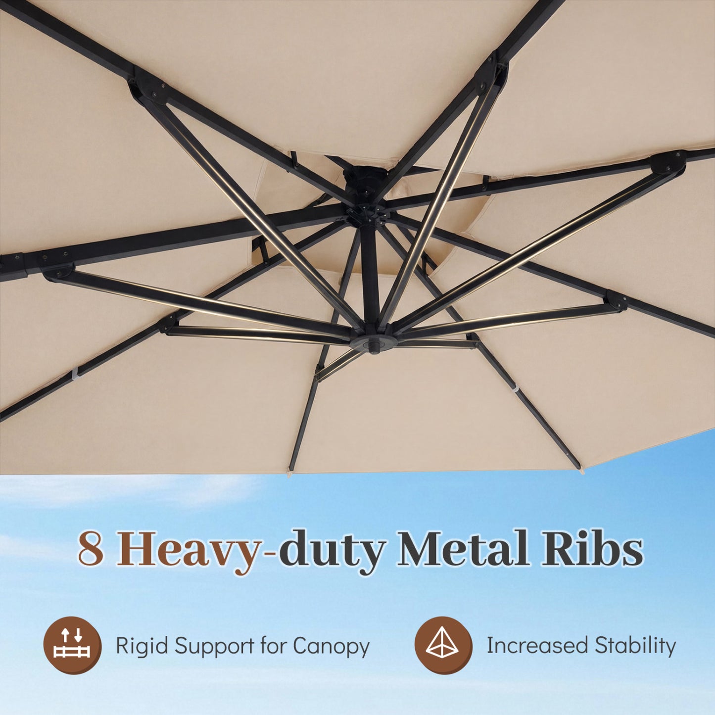 10 FT Cantilever Patio Umbrella with 220 LBS Base