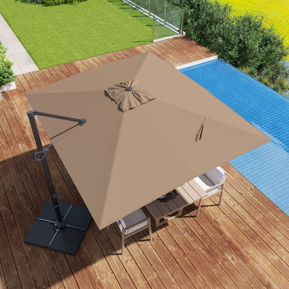 Offset Hanging Patio Umbrella 11x9 ft with 220 lb Base