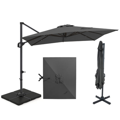 Offset Hanging Patio Umbrella 11x9 ft with 220 lb Base