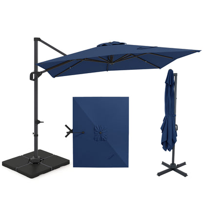 Offset Hanging Patio Umbrella 11x9 ft with 220 lb Base