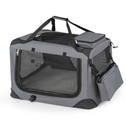 Soft Collapsible Dog Crate with Mesh Windows and 3 Doors