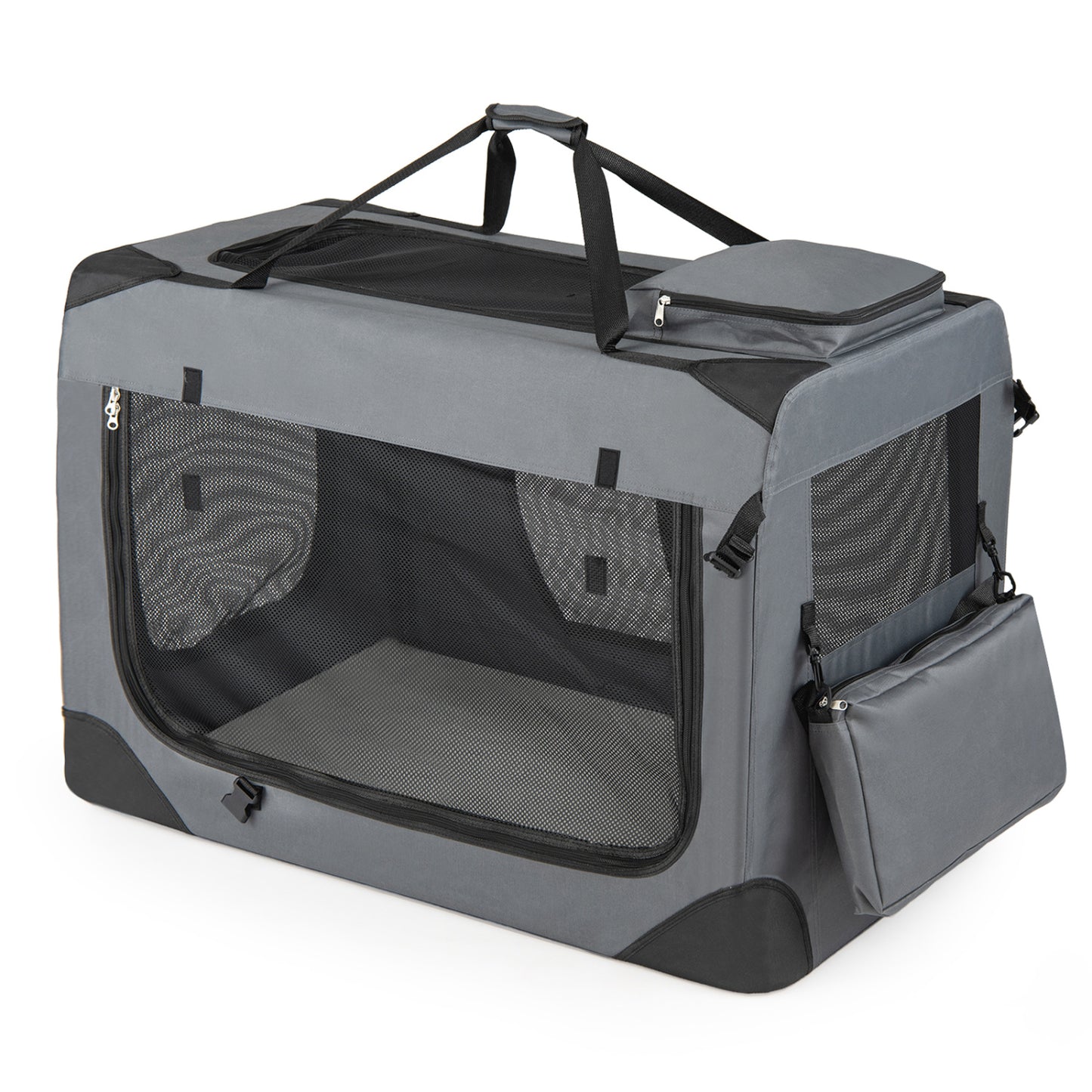 Soft Collapsible Dog Crate with Mesh Windows and 3 Doors