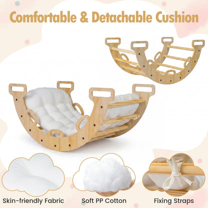 Wooden Rocking Climbing Arch with Cushion 3-in-1 Montessori
