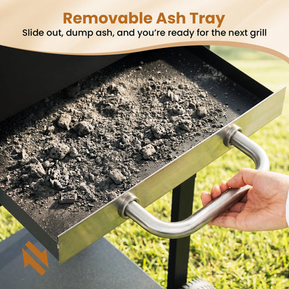 Charcoal Grill with Adjustable Chimney 284 sq.in