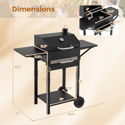 Charcoal Grill with Adjustable Chimney 284 sq.in