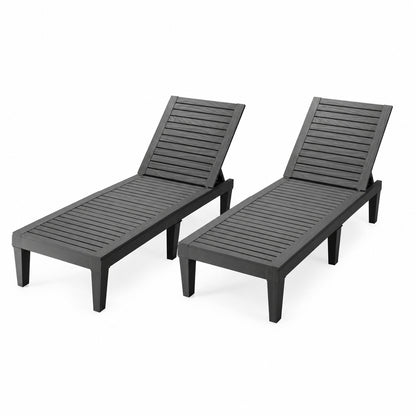 Outdoor Chaise Lounge Chair Set of 2 with 5-Position Backrest