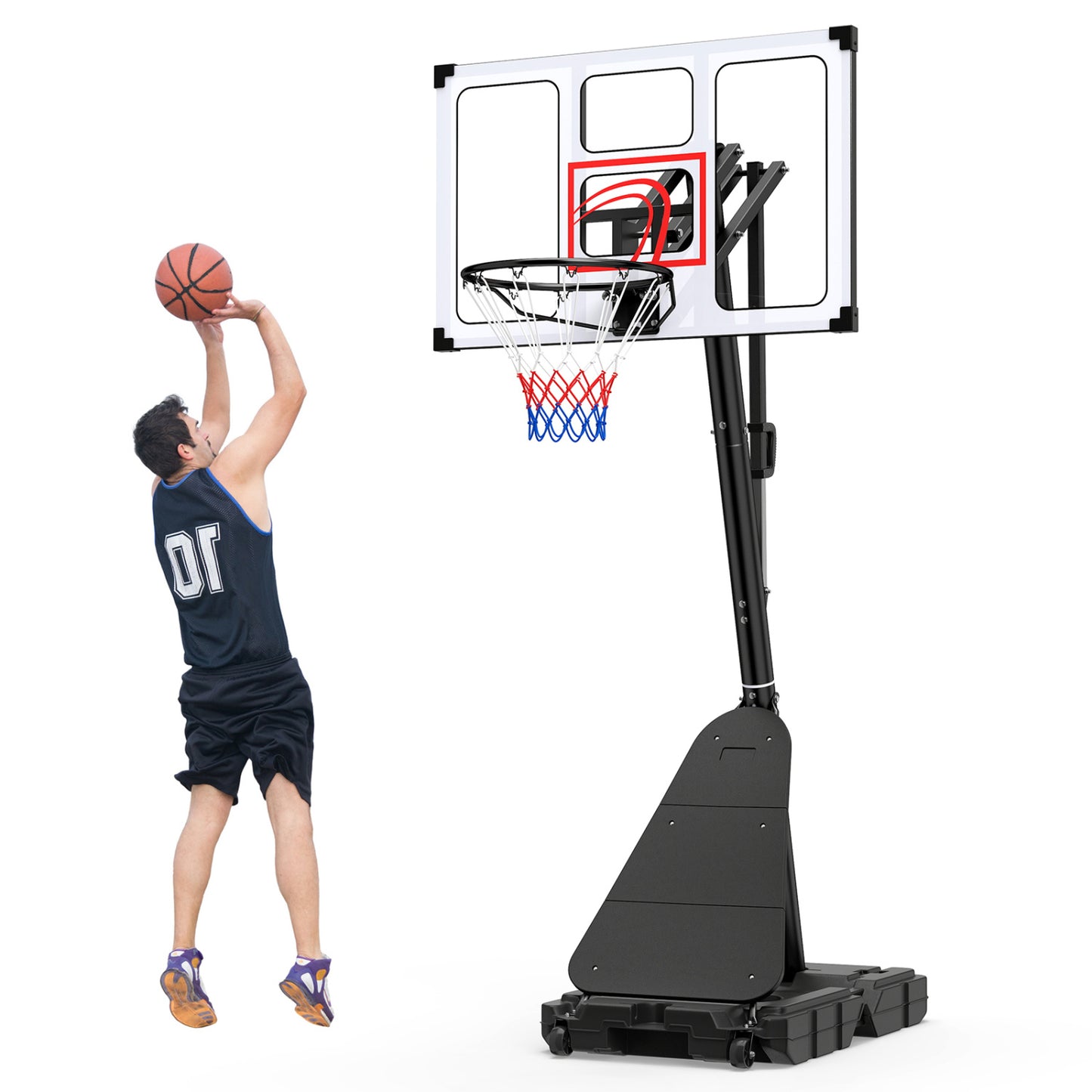 Portable Basketball Hoop Adjustable 4.9-10 Feet with Base