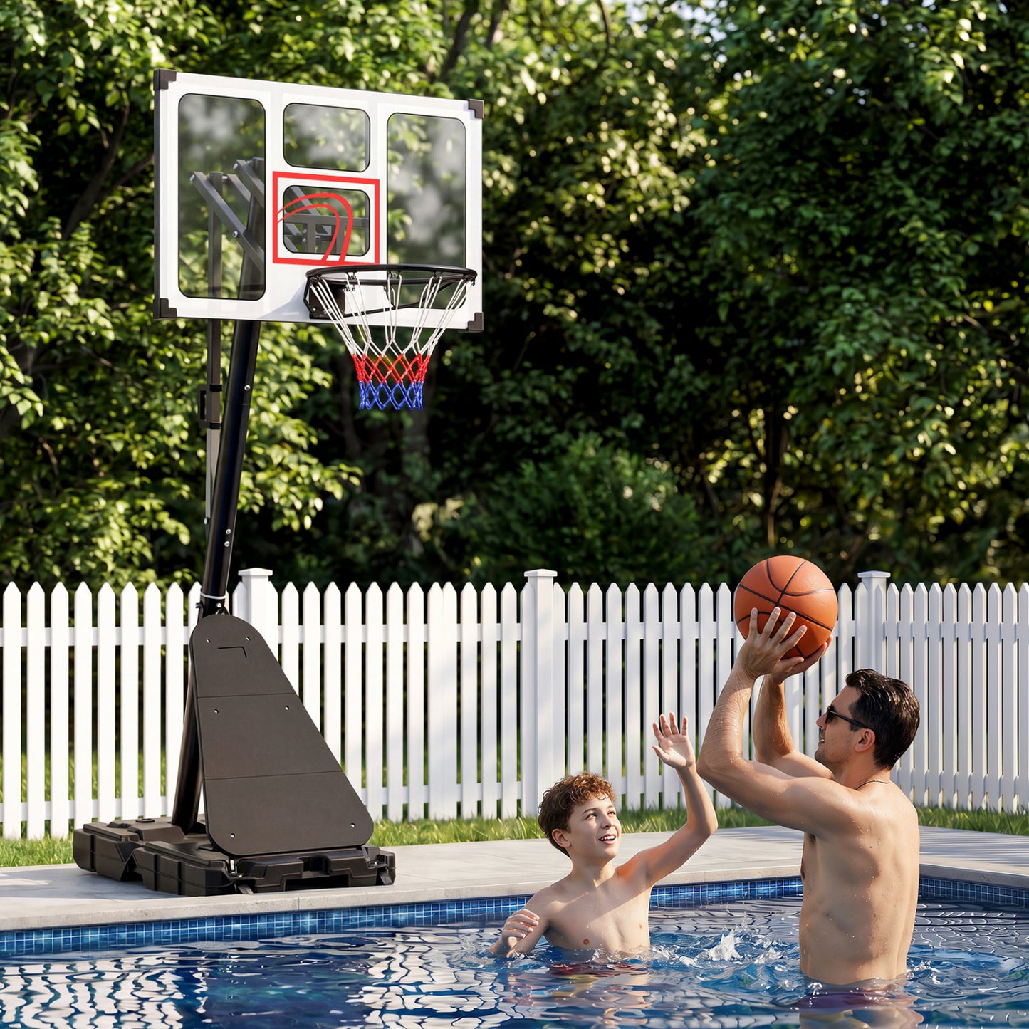 Portable Basketball Hoop Adjustable 4.9-10 Feet with Base