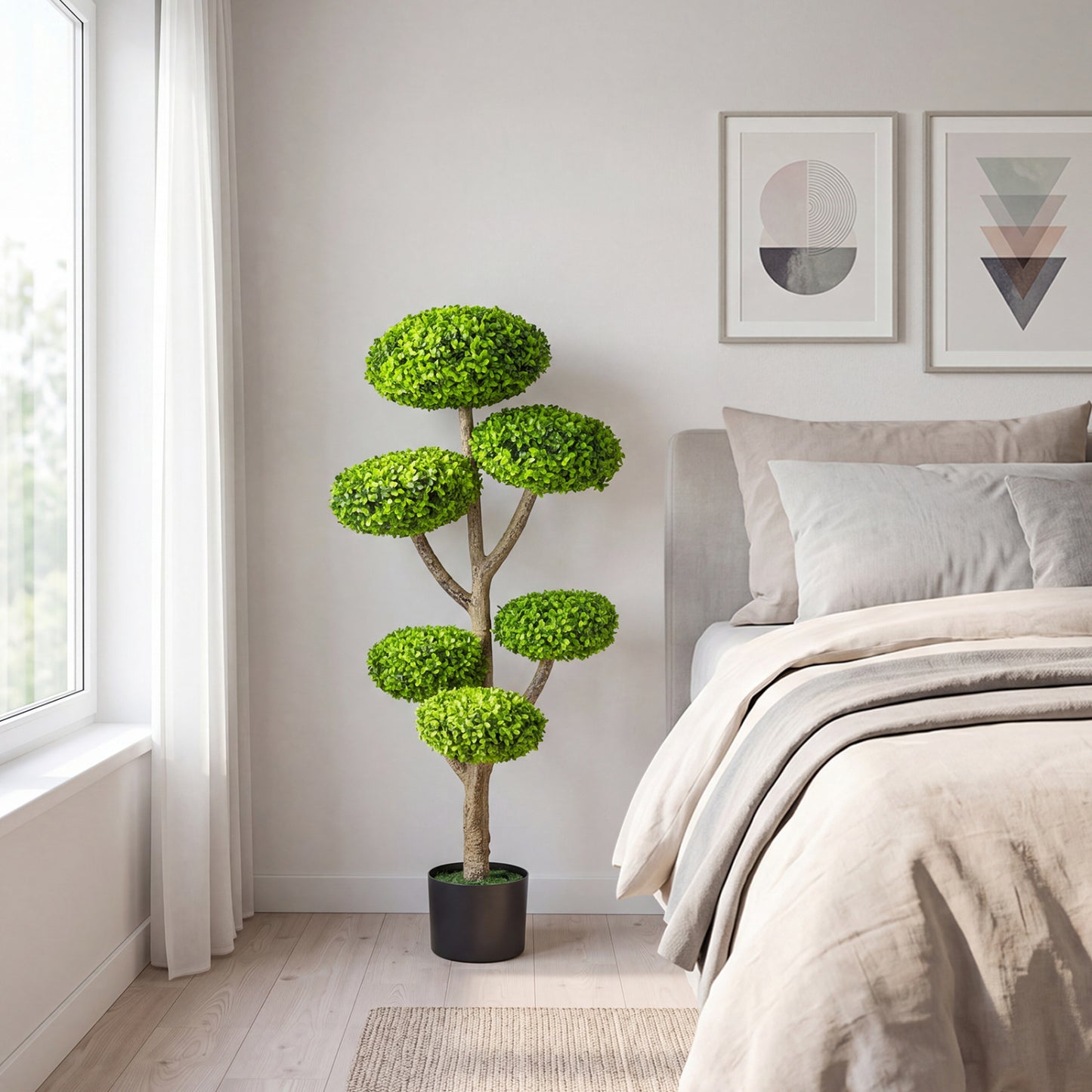 6-Ball Topiary Tree Set of 2 with Weighted Base