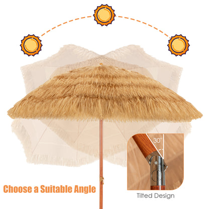 Tiki Beach Umbrella 6.5 Ft with Adjustable Tilt