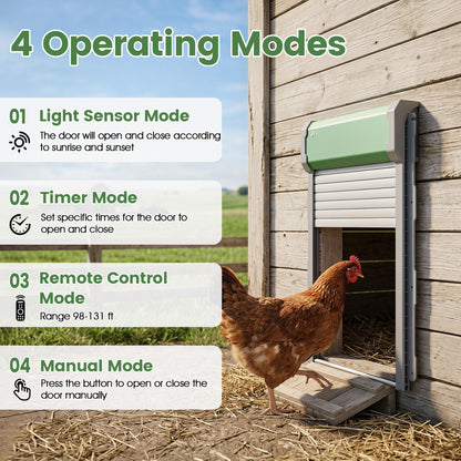 Automatic Chicken Coop Door with Remote Control & Light Sensor