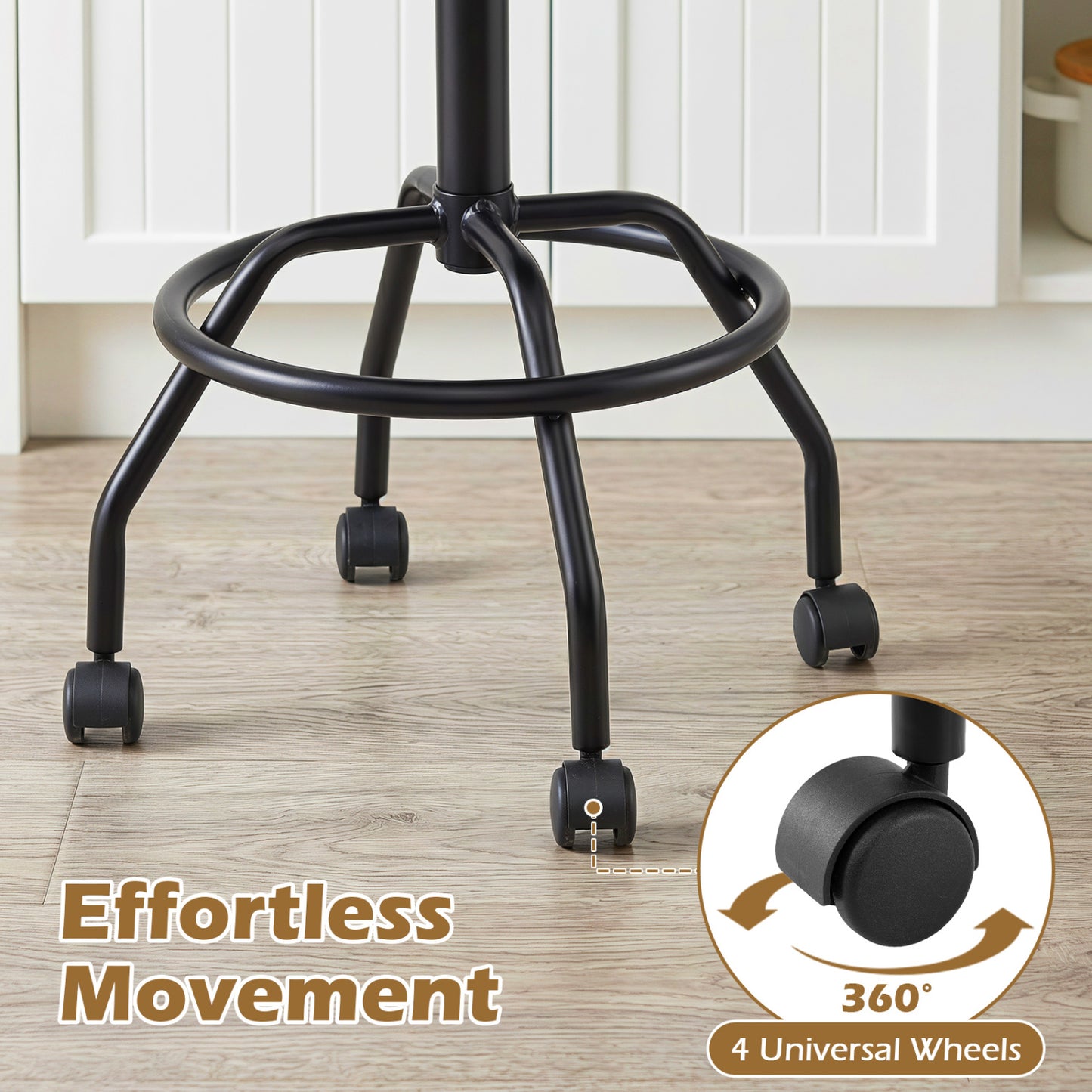 Swivel Bar Stools Set of 4 with Adjustable Height & Backrest