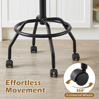 Swivel Bar Stools Set of 4 with Adjustable Height & Backrest