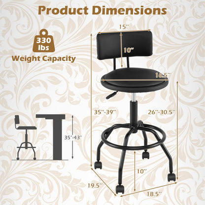 Swivel Bar Stools Set of 4 with Adjustable Height & Backrest