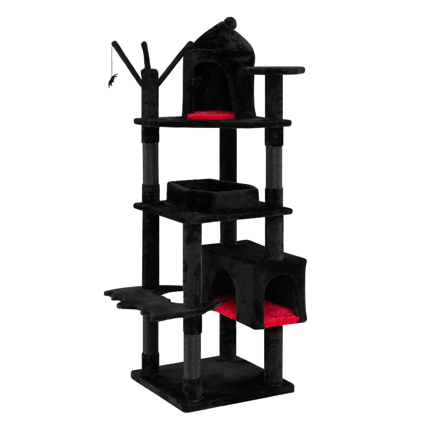 70-Inch Gothic Cat Tree with Castle and Coffin Bed