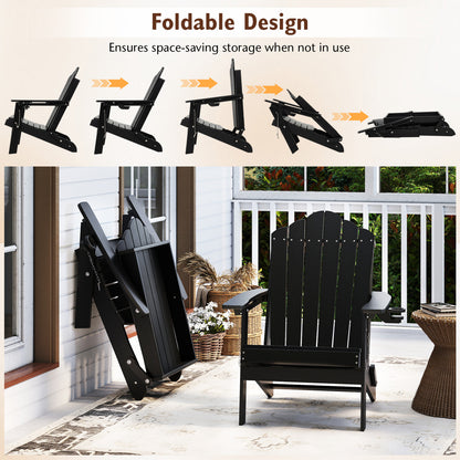 Folding Adirondack Chair with High Backrest - HDPE Weather Resistant