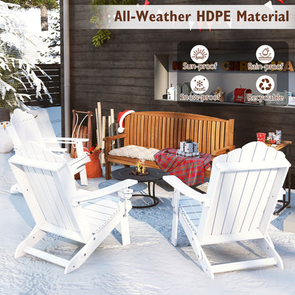 Folding Adirondack Chair with High Backrest - HDPE Weather Resistant