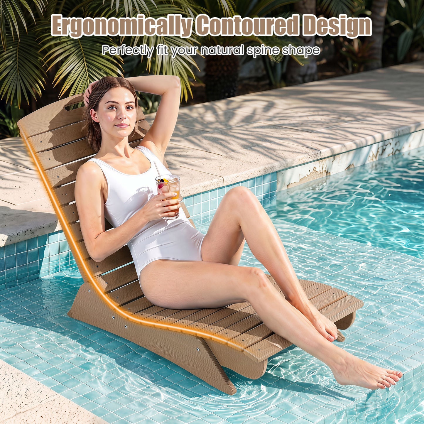 In-Pool Lounge Chair with Contoured Ergonomic Design