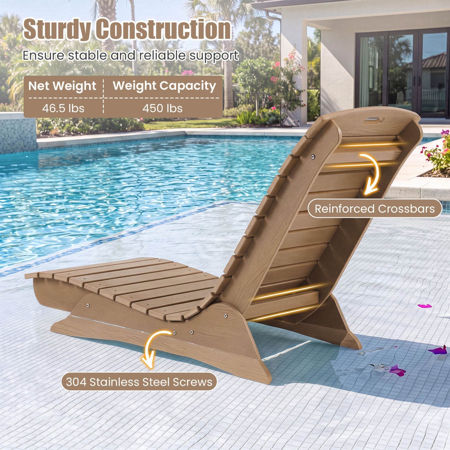 In-Pool Lounge Chair with Contoured Ergonomic Design
