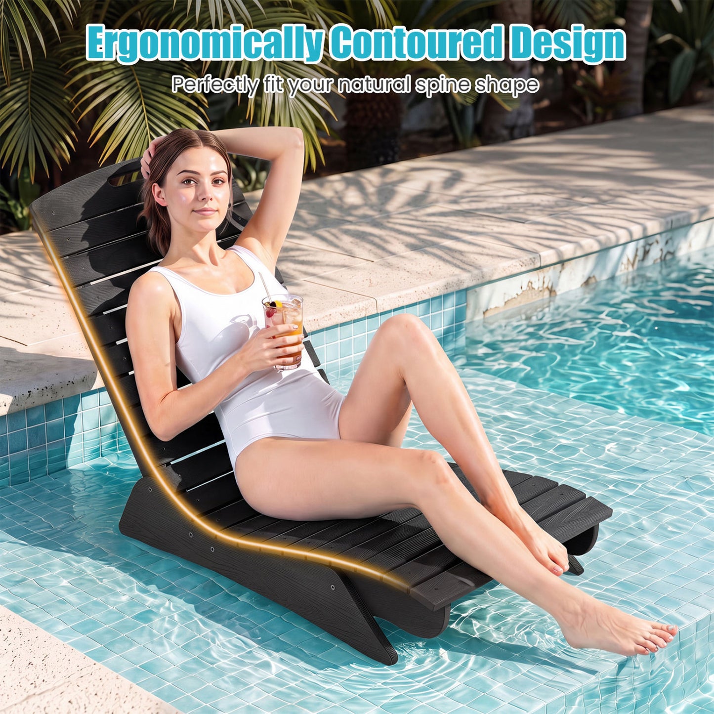 In-Pool Lounge Chair with Contoured Ergonomic Design